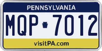 PA license plate MQP7012