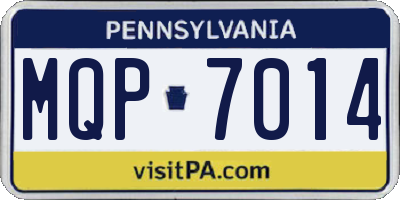 PA license plate MQP7014