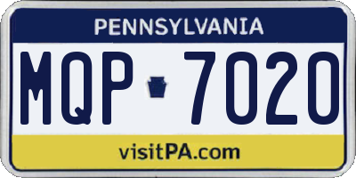 PA license plate MQP7020