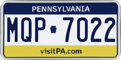 PA license plate MQP7022