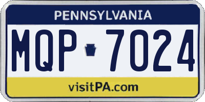 PA license plate MQP7024