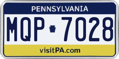 PA license plate MQP7028