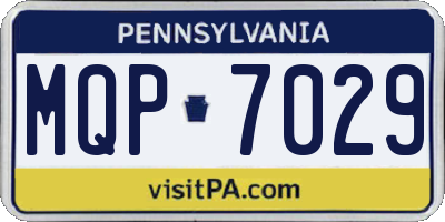 PA license plate MQP7029