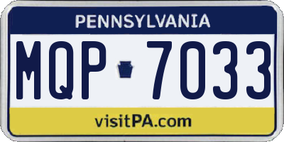 PA license plate MQP7033