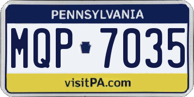 PA license plate MQP7035