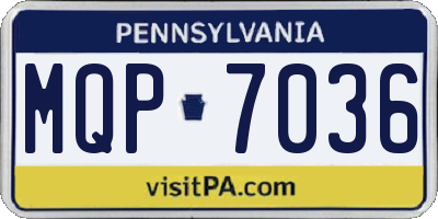 PA license plate MQP7036