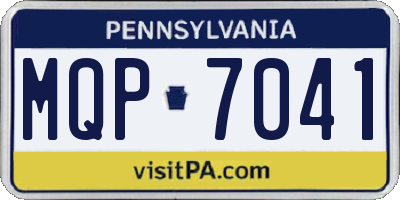 PA license plate MQP7041