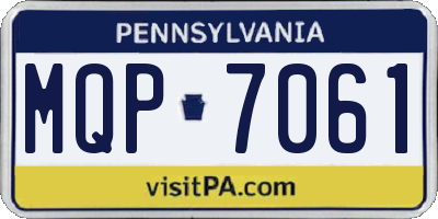 PA license plate MQP7061