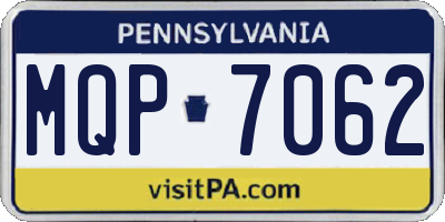 PA license plate MQP7062