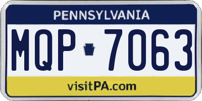 PA license plate MQP7063