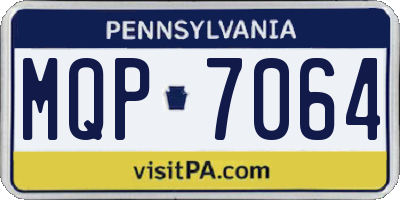 PA license plate MQP7064