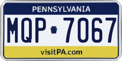 PA license plate MQP7067