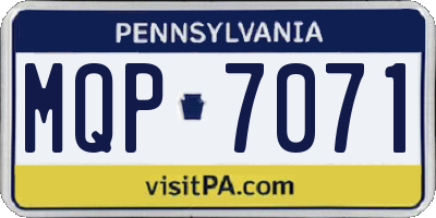PA license plate MQP7071