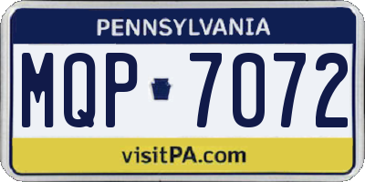 PA license plate MQP7072