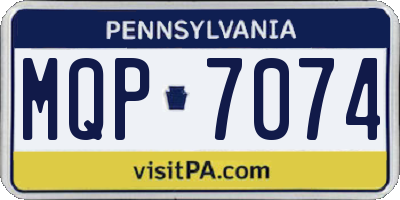 PA license plate MQP7074