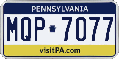 PA license plate MQP7077