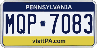 PA license plate MQP7083