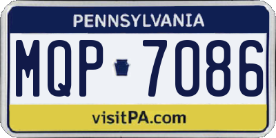 PA license plate MQP7086