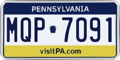 PA license plate MQP7091