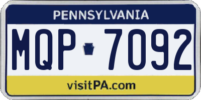 PA license plate MQP7092