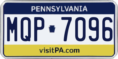 PA license plate MQP7096