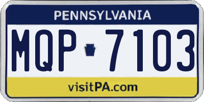 PA license plate MQP7103