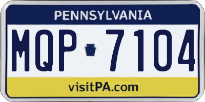 PA license plate MQP7104