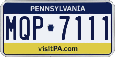 PA license plate MQP7111