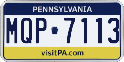 PA license plate MQP7113