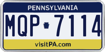 PA license plate MQP7114
