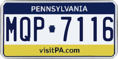 PA license plate MQP7116