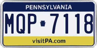 PA license plate MQP7118