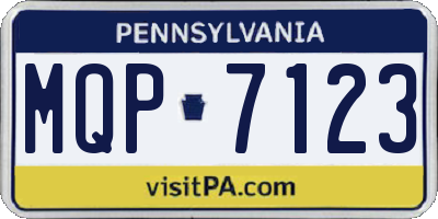 PA license plate MQP7123