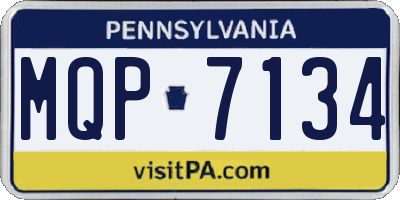 PA license plate MQP7134