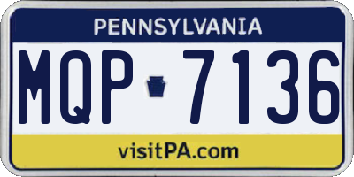 PA license plate MQP7136
