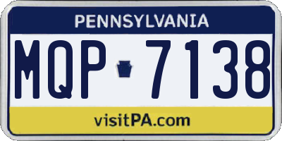 PA license plate MQP7138