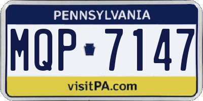 PA license plate MQP7147