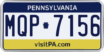 PA license plate MQP7156