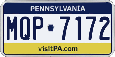 PA license plate MQP7172