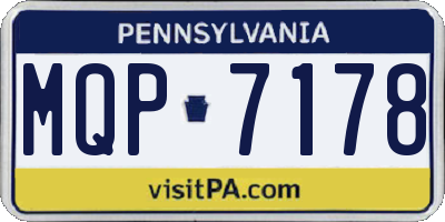PA license plate MQP7178