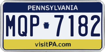 PA license plate MQP7182