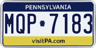 PA license plate MQP7183