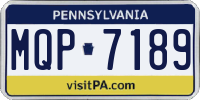 PA license plate MQP7189
