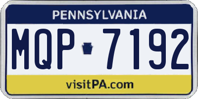 PA license plate MQP7192