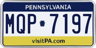PA license plate MQP7197