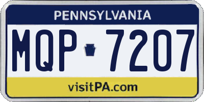 PA license plate MQP7207