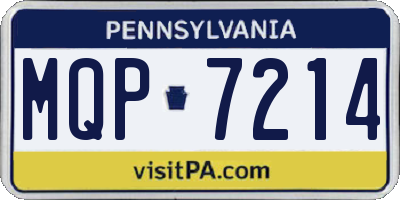 PA license plate MQP7214