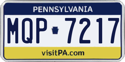 PA license plate MQP7217