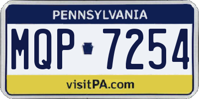 PA license plate MQP7254