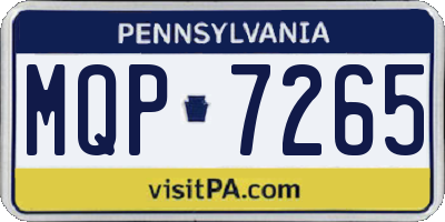 PA license plate MQP7265